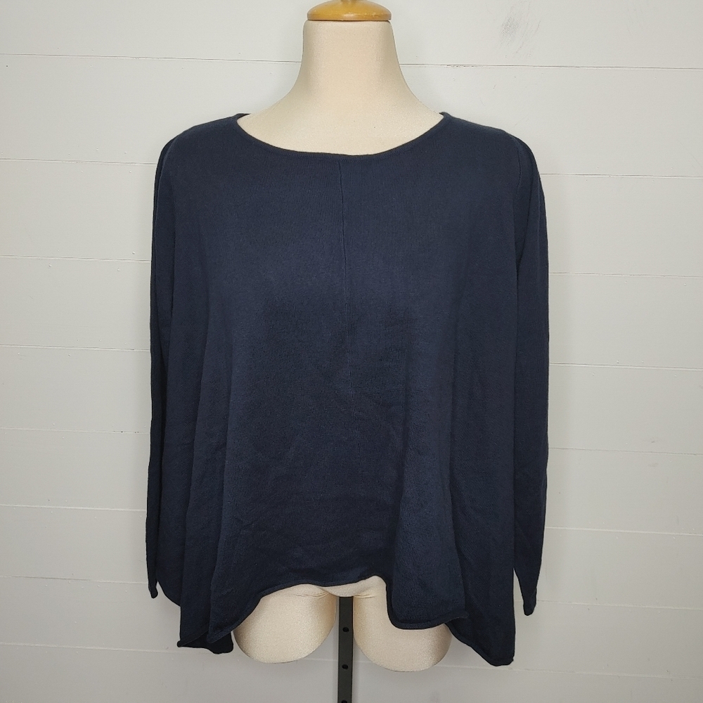The Earth Collection cotton & cashmere boxy asymmetric sweater